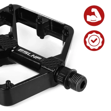 Plattform-Fahrradpedale für MTB-Fahrräder, Aluminium 9/16" Schwarzes Aluminium-Set [2 Stk.]