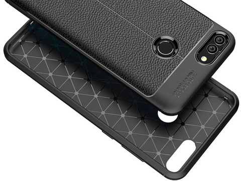 Handyhülle Alogy Leather Armor für Huawei Y9 2018 Panzerhülle Case Schwarz