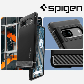 Etui ochronne na telefon Spigen Rugged Armor do Google Pixel 7a Matte Black