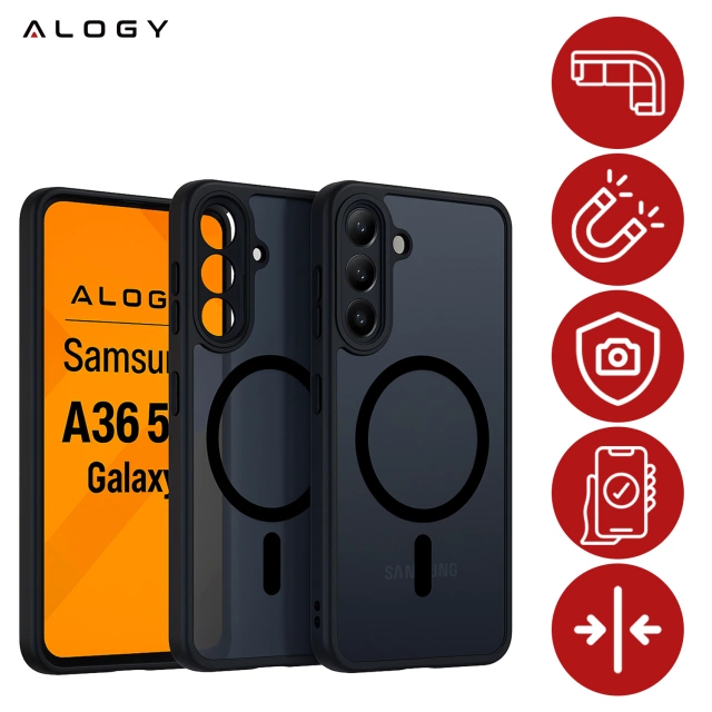 Etui do Samsung Galaxy A36 5G obudowa ochronna na telefon Alogy Matte HybridShield™️ Case Matowe Czarne