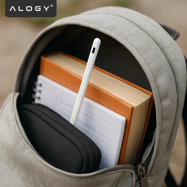 Rysik do Apple iPad Alogy Pencil z funkcją Palm Rejection Tilt Magnetyczny USB-C + zapasowa końcówka Biały