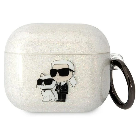 Karl Lagerfeld Kopfhörerschutzhülle für Airpods 3 Hülle transparent Gliter Karl