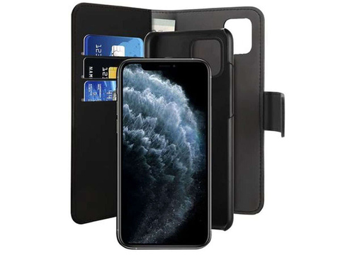 PURO Wallet Abnehmbare Hülle für Apple iPhone 12/ 12 Pro Schwarz