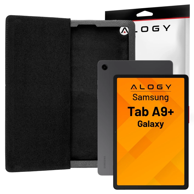 Etui do Samsung Galaxy Tab A9+ 11" (2023) X210/X215/X216, Składany Pokrowiec z Klapką i Funkcją Podstawki, Ochronna Obudowa, Alogy BookCase™ – Czarne