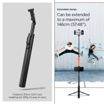 Spigen S541W Stativ Selfie Stick 146 cm mit Bluetooth Fernbedienung