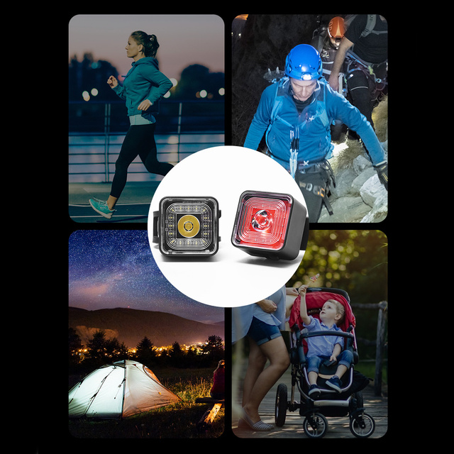 Lampka rowerowa 2w1 Alogy Bike Rear+Front Light Smart Latarka na rower wodoodporne światło na przód i tył 120lm IP66