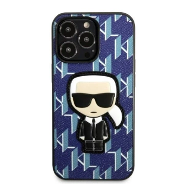 Handyschutzhülle Karl Lagerfeld KLHCP13LPMNIKBL für Apple iPhone 13 Pro / 13 6.1" Hardcase blau/blau Monogram Ikonik Patch