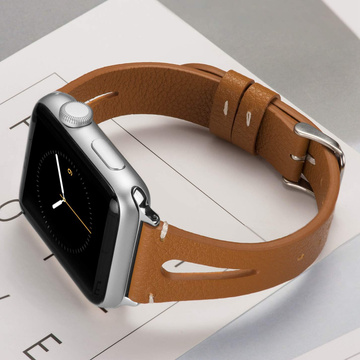 Lederarmband Alogy Lederarmband für Apple Watch 42/44/45 / 49mm Braun