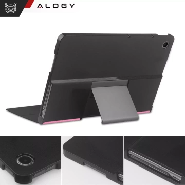 Etui + Szkło ochronne do Lenovo Tab Plus 11.5" 2024 TB351FU Alogy Book Cover Case obudowa na tablet Różowe + Rysik Gratis