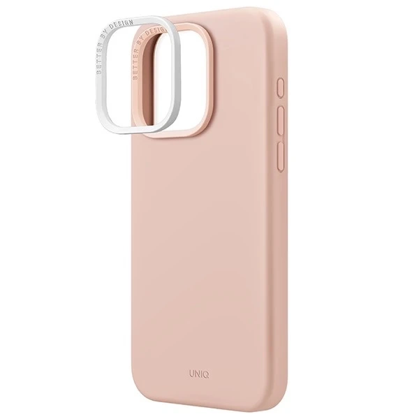 UNIQ Lino Hue Hülle für iPhone 15 Pro Max 6,7" Magclick Charging Pink/Blush Pink