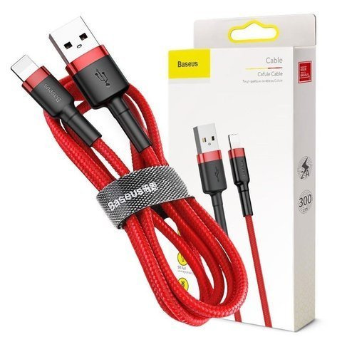 Kabel 3m Baseus Cafule USB Lightning für iPhone iPad iPod 2A Czerwony