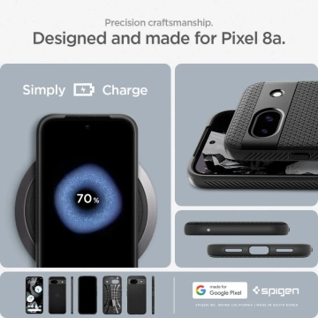 Etui Spigen Liquid Air für Google Pixel 8A Mattschwarz