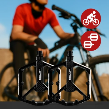 Plattform-Fahrradpedale für MTB-Fahrräder, Aluminium 9/16" Schwarzes Aluminium-Set [2 Stk.]