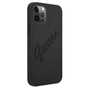Ratet mal, GUHCP12LRSAVSBK iPhone 12 Pro Max 6,7" czarny/schwarz Hardcase Saffiano Vintage Script