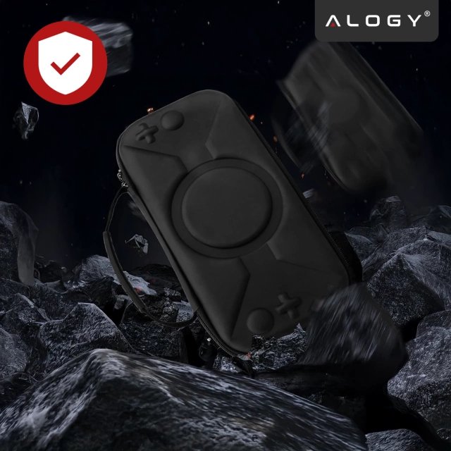 Pokrowiec Torba Ochronna do Nintendo Switch 2 2025 Twarde Etui , Wodoodporna, Lekka, z Tłoczonym Wzorem, Alogy HardFoamBag™ – Czarna
