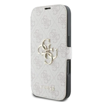 Guess 4G Metal Logo Book Case iPhone 16 6,1″ – Pink z funkcją podstawki