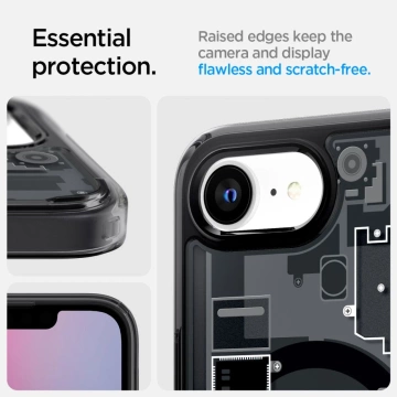 Etui für iPhone 16e Spigen Ultra Hybrid Mag MagSafe Zero One Schwarz
