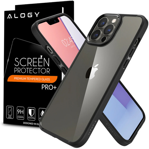 Etui obudowa case Spigen Ultra Hybrid do Apple iPhone 13 Pro Max Matte Black + Szkło