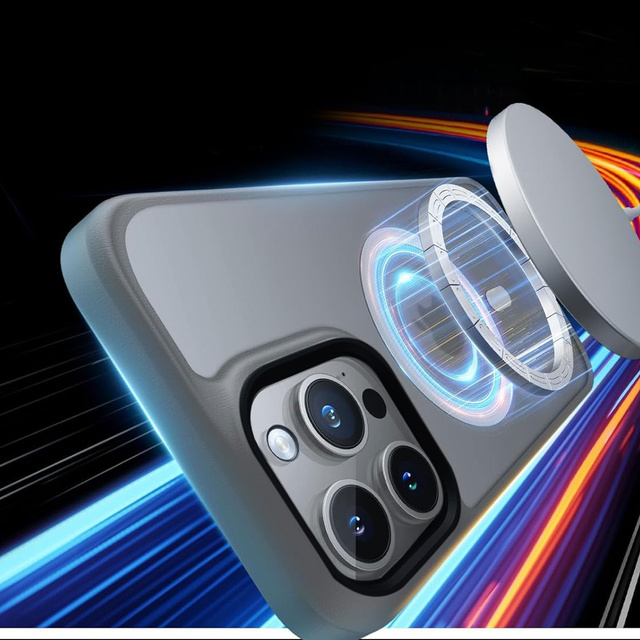 Etui do iPhone 15 Pro obudowa Mag Safe Case pokrowiec plecki na telefon MagMat matowe szare