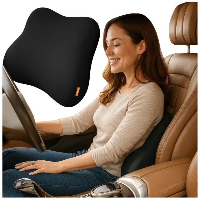 Poduszka do Samochodu pod Plecy Lędźwie DR.MEDIC TravelComfort™ Ergonomiczna poduszka lędźwiowa na fotel krzesło biurowa do auta dla kierowcy pasażera