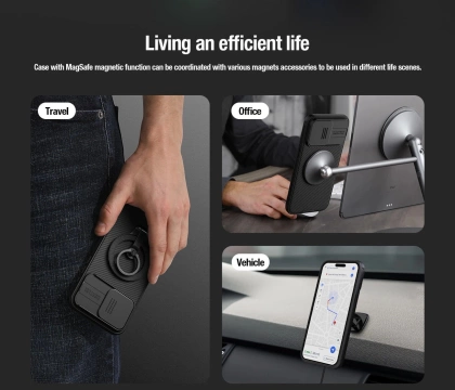 Nillkin CamShield Pro magnetische Hülle für iPhone 15 Plus mit Kameraschutz – Blau