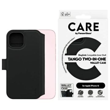Etui do iPhone 15 CARE by PanzerGlass Tango Wallet 2w1 6,1" Czarny