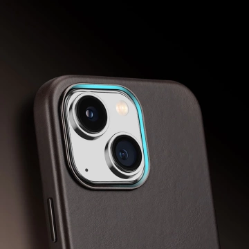 Dux Ducis Naples Hülle für iPhone 14 Plus Lederhülle (MagSafe kompatibel) dunkelbraun