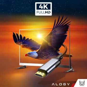 USB-C-zu-HDMI-Kabel Alogy HUB-Adapter 4K 60 Hz 200 cm 2 m Schwarz