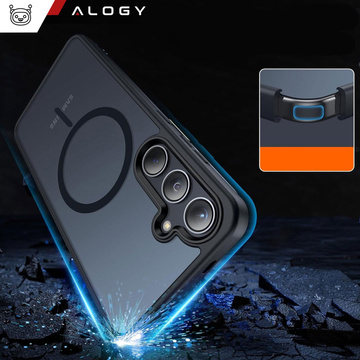 Hülle für Samsung Galaxy S24 Mag Safe Case MagMat Phone Back Cover Mattschwarzes Glas