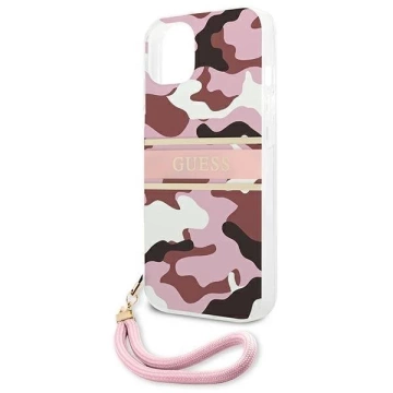 Guess GUHCP13SKCABPI iPhone 13 mini 5,4" różowy/pink Hardcase Camo Strap Collection