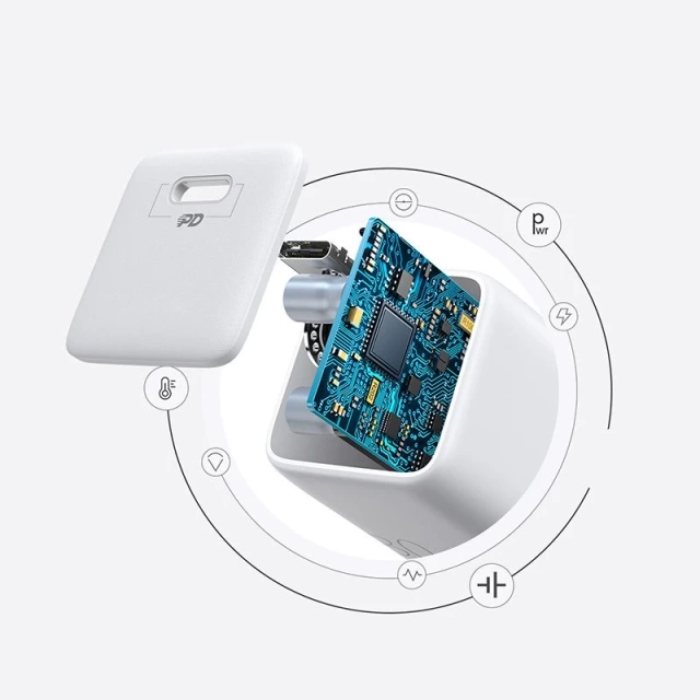 Joyroom szybka ładowarka sieciowa USB Typ C 25W 3A wtyczka UK biały (L-P251)