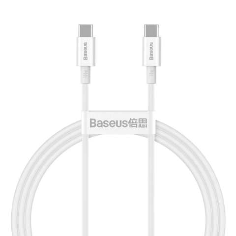 Baseus Superior kabel przewód USB Typ C - USB Typ C szybkie ładowanie Quick Charge / Power Delivery / FCP 100W 5A 20V 1m biały (CATYS-B02)