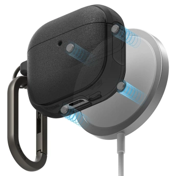 Etui do Apple AirPods 4 Ringke Onyx MagSafe Black Karabinczyk