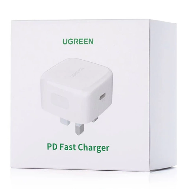 Ugreen ładowarka sieciowa USB Typ C Power Delivery 3.0 Quick Charge 4.0 20W 3A (wtyczka UK) biały (CD137)