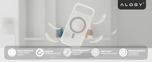 Etui do Apple iPhone 17 Air – matowa obudowa do MagSafe z ochroną obiektywu, smukłe i odporne na zarysowania, idealne dopasowanie – Alogy Skinny MatteCase™ Białe + SZKŁO HARTOWANE
