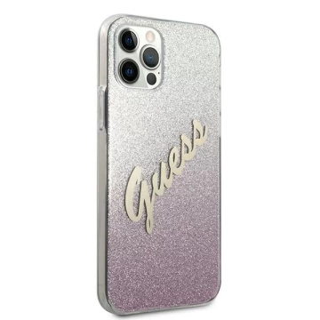 Guess GUHCP12LPCUGLSPI iPhone 12 Pro Max 6,7" różowy/pink Hardcase Glitter Gradient Script