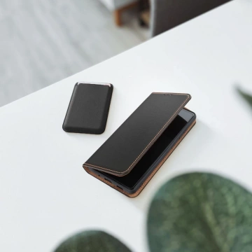 Smart Pro Book Case für Samsung S25 Edge Leder Schwarz