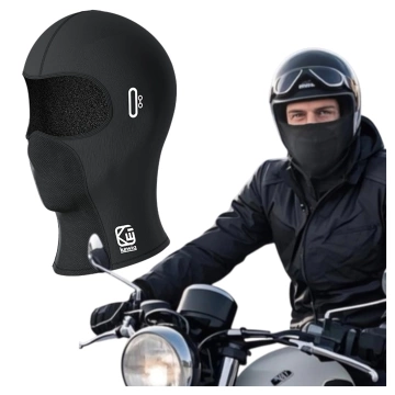 Kewig Motorrad-Sturmhaube, atmungsaktiv und winddicht, für Motorräder und Roller unter dem Helm geeignet, schnelltrocknend, feuchtigkeitsableitend, antibakteriell und mit UV-Schutz – Schwarz