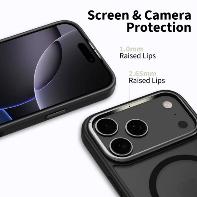 Etui Tech-Protect MagEdge MagSafe do iPhone 17 Pro, czarny mat