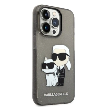 Etui Karl Lagerfeld KLHCP14XHNKCTGK do iPhone 14 Pro Max 6,7" hardcase Gliter Karl&Choupette czarny/black