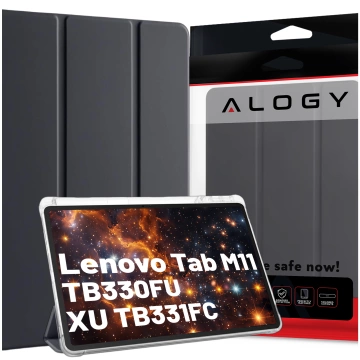 Etui do Lenovo Tab K11 / K11E 11” M11 10.95" TB330FU/TB330XU/TB331FC Smart Case Pencil z klapką obudowa Alogy Czarno-przezroczyste