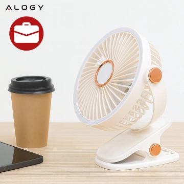 Ventilator Windmühle Windrad Tragbarer Clip Alogy Desktop Kinderwagen Schnurlos Weiß