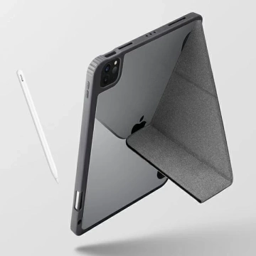 UNIQ Etui Moven iPad Pro 12,9" (2021) Antimikrobielles Grau/Anthrazit