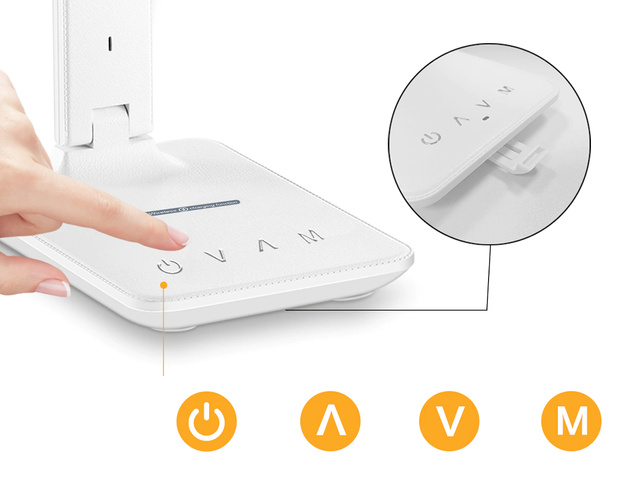 Lampa biurkowa Alogy LED ładowarka indukcyjna Qi 10W z wyświetlaczem Biała