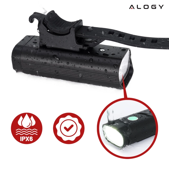 Lampka rowerowa przód LED SUPER JASNA 8H ŚWIECENIA przednia światło roweru 800LM 1800mah oświetlenie wodoodporna światełko na rower czarna