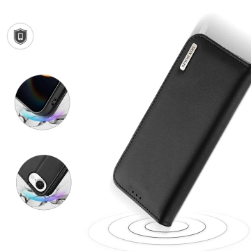 iPhone 16e Dux Ducis Hivo Schutzhülle mit Flip und RFID-Schutz - Schwarz