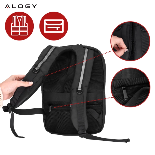 Plecak z oświetleniem LED RGB Alogy PixelBag™ Piksele bluetooth led telefon komórkowy sterowana aplikacją pixel Czarny