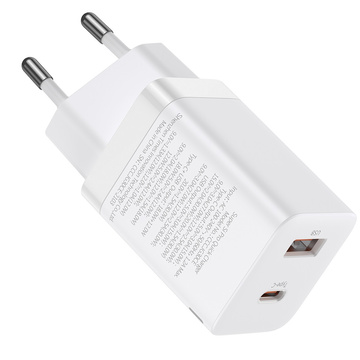 Baseus Super Si Pro Schnellladegerät USB USB-C QC 3.0 PD 30W Weißes Wandladegerät