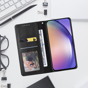 Schützende Flip-Leder-Brieftasche Alogy Wallet Case Handyhülle für Samsung Galaxy A34 5G Schwarz