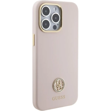 Guess GUHCP15XM4DGPP Hülle für iPhone 15 Pro Max 6,7" rosa/rosa Hardcase Silikon Logo Strass 4G
